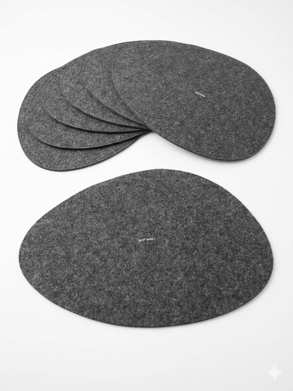Graf Lantz Oval Merino Wool Felt Placemats Set of 6